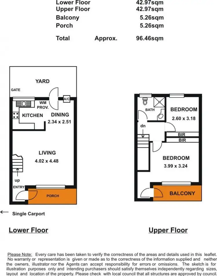 Floorplan of Homely townhouse listing, 14/1 Gore Street, Glenelg North SA 5045