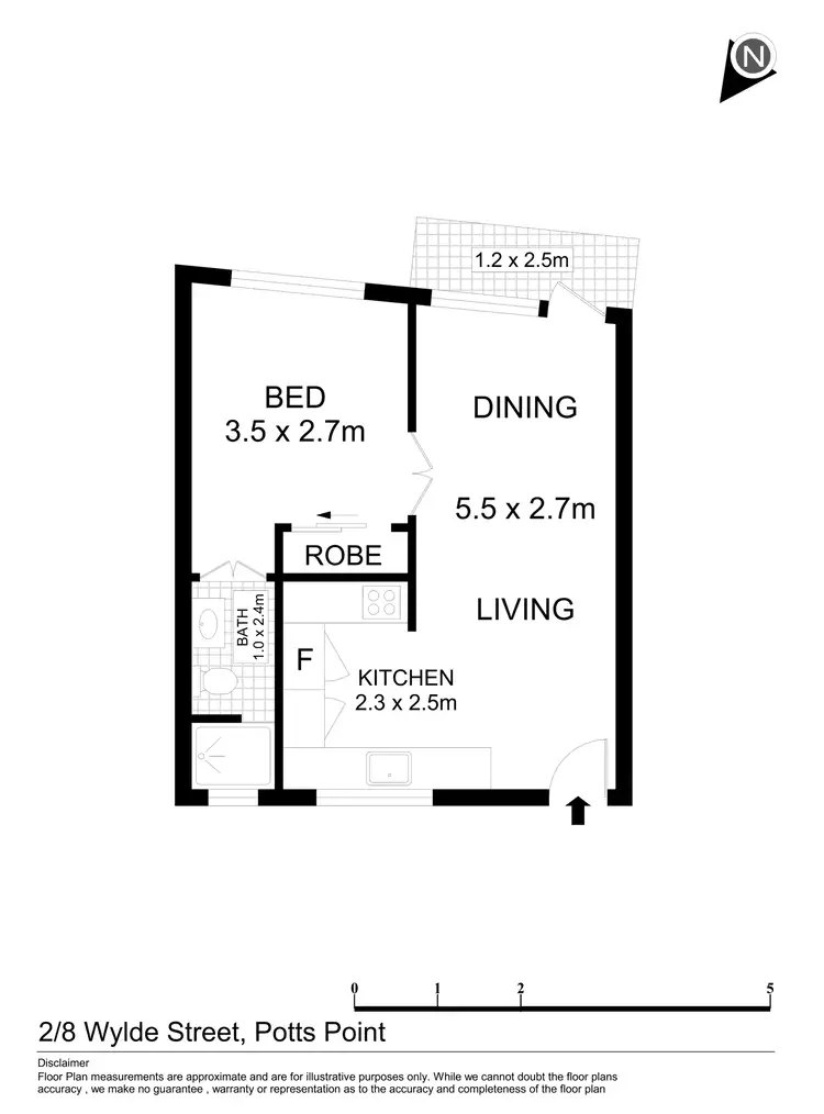 Floorplan of Homely apartment listing, 2/8 Wylde Street, Potts Point NSW 2011