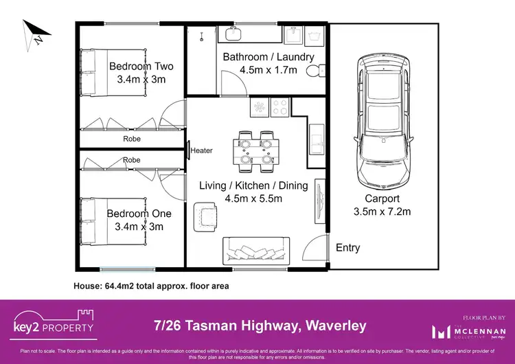 Floorplan of Homely unit listing, 7/26 Tasman Highway, Waverley TAS 7250