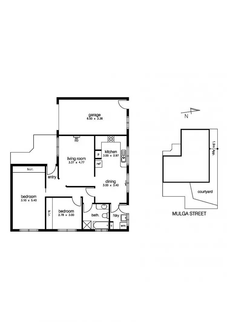 Floorplan of Homely unit listing, 1/23 Mulga Street, Altona VIC 3018