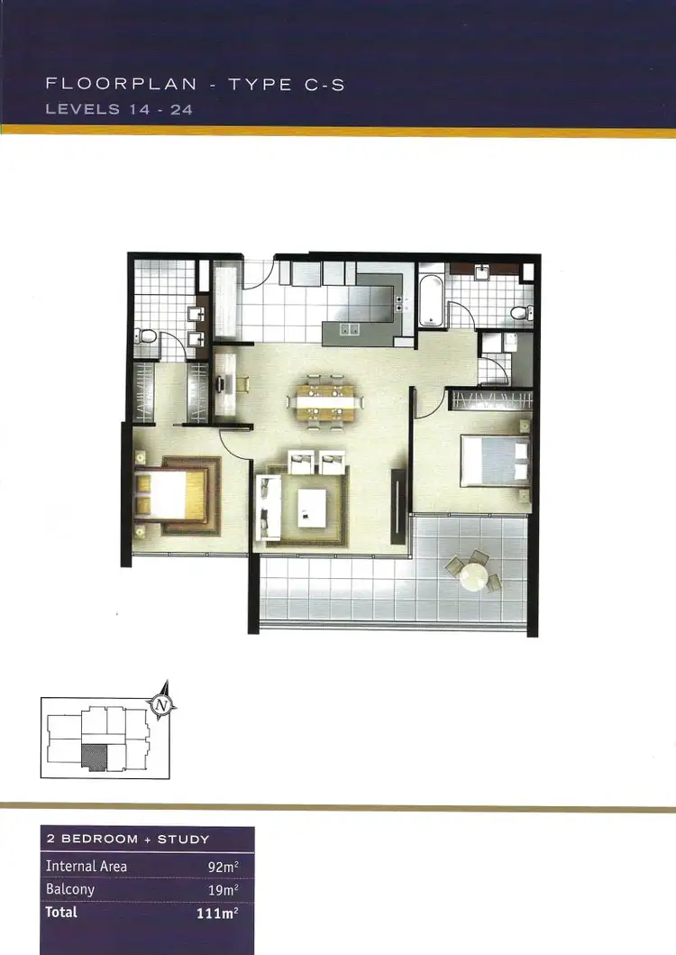 Floorplan of Homely apartment listing, 2004/34 Scarborough Street, Southport QLD 4215
