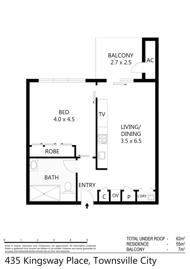 Floorplan of Homely apartment listing, 43/5 Kingsway Place, Townsville City QLD 4810