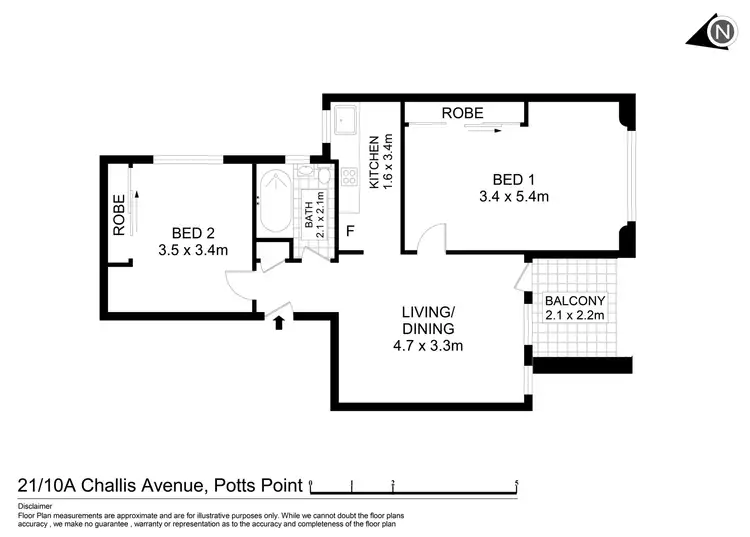 Floorplan of Homely apartment listing, 21/10A Challis Avenue, Potts Point NSW 2011