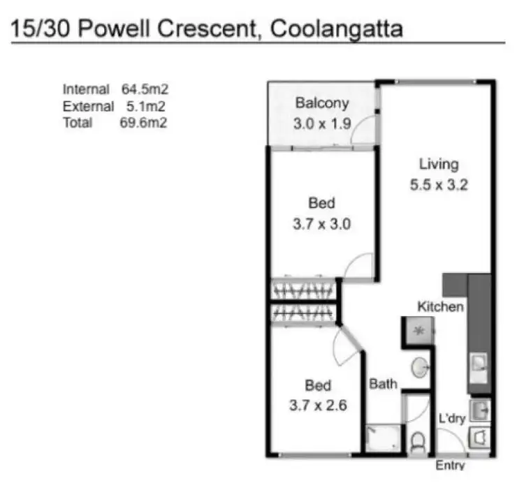 Floorplan of Homely apartment listing, 15/30 Powell Crescent, Coolangatta QLD 4225
