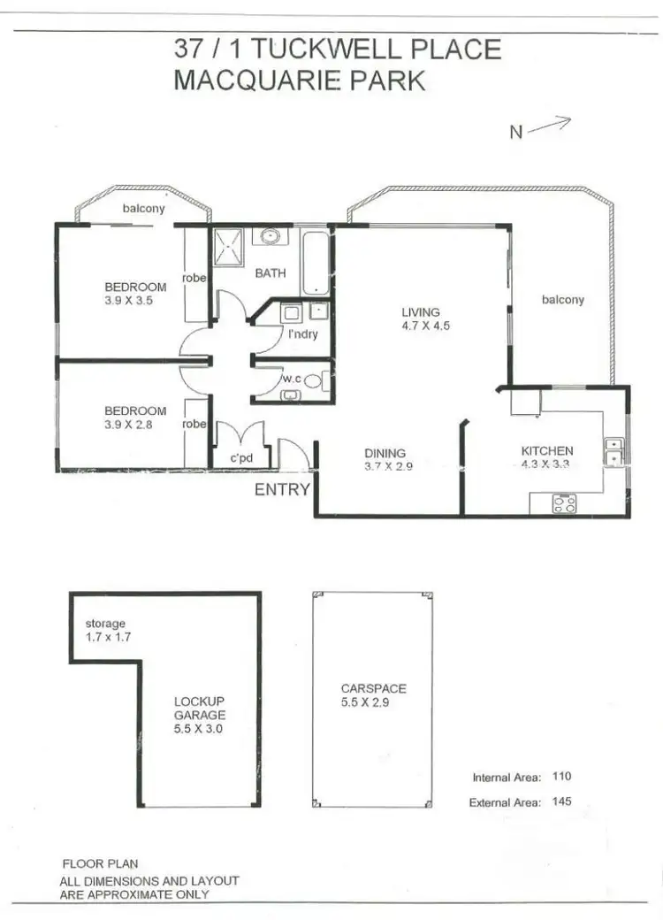 Floorplan of Homely apartment listing, 37/1-15 Tuckwell Place, Macquarie Park NSW 2113