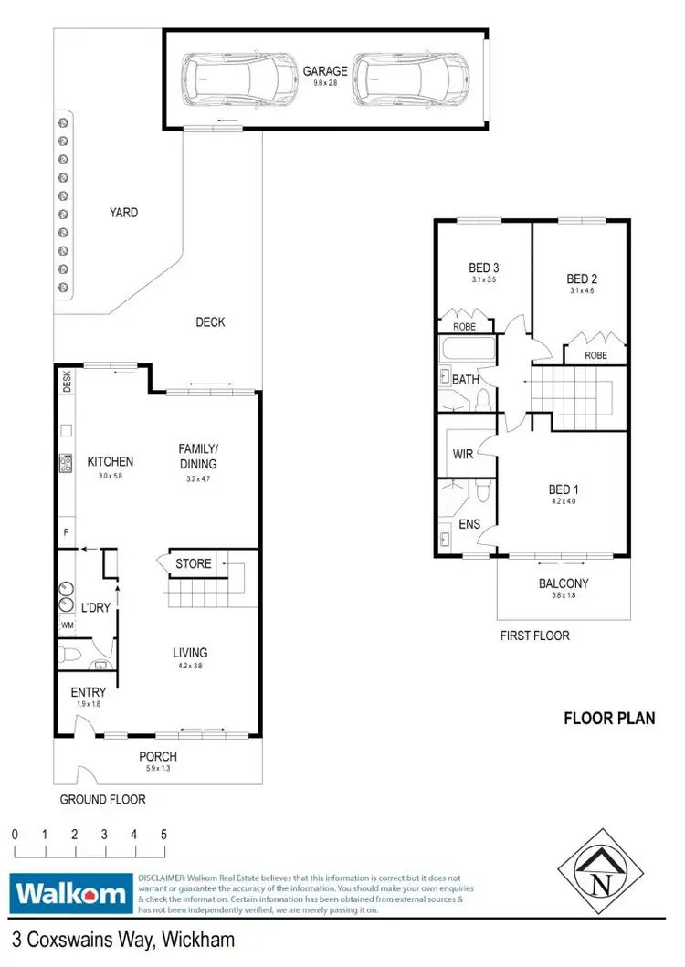 Floorplan of Homely townhouse listing, 3 Coxswains Way, Wickham NSW 2293
