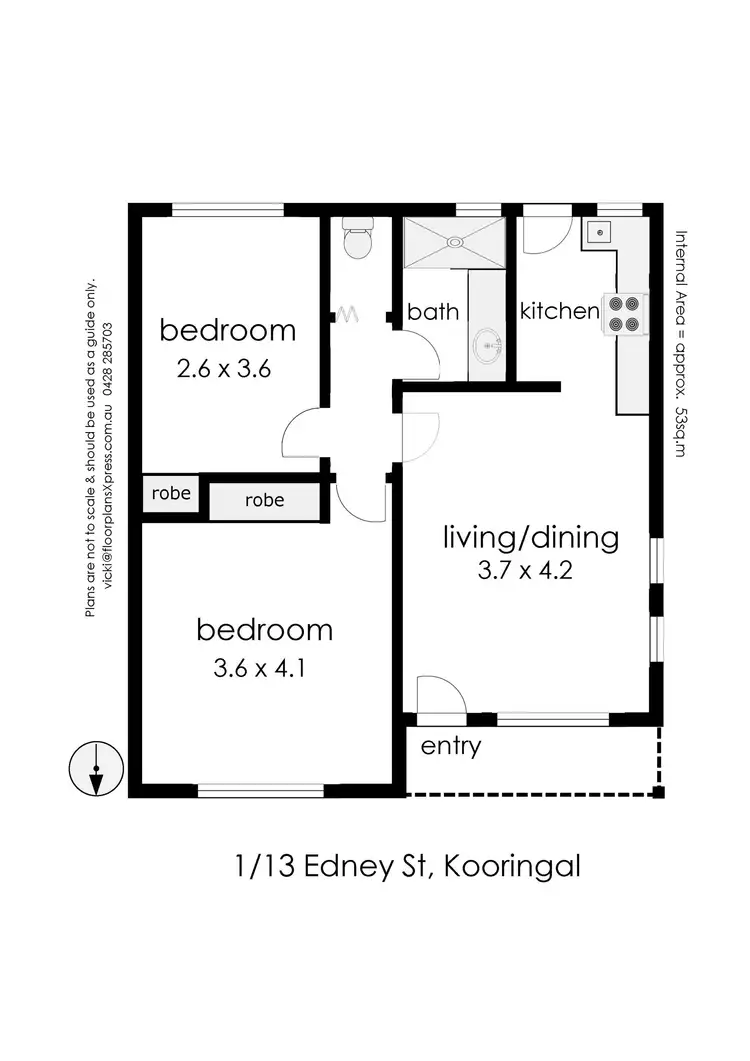 Floorplan of Homely unit listing, 1/13 Edney Street, Kooringal NSW 2650