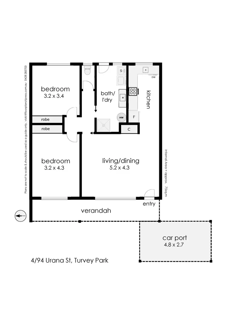 Floorplan of Homely unit listing, 4/94 Urana Street, Turvey Park NSW 2650