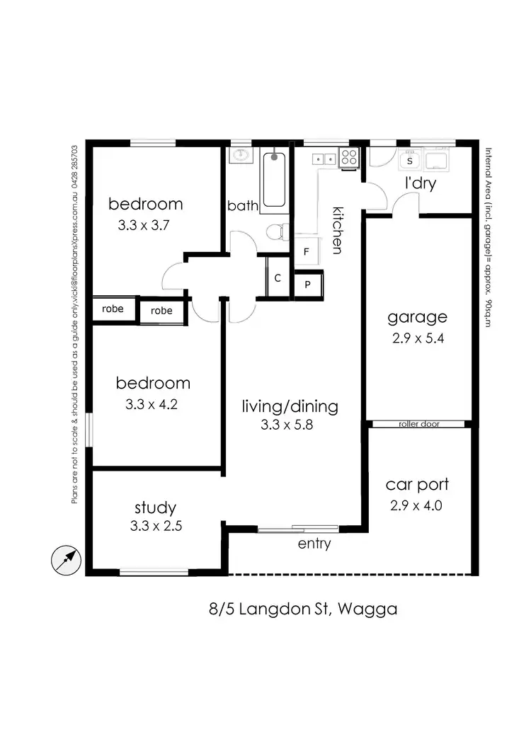 Floorplan of Homely unit listing, 8/5 Langdon Avenue, Wagga Wagga NSW 2650