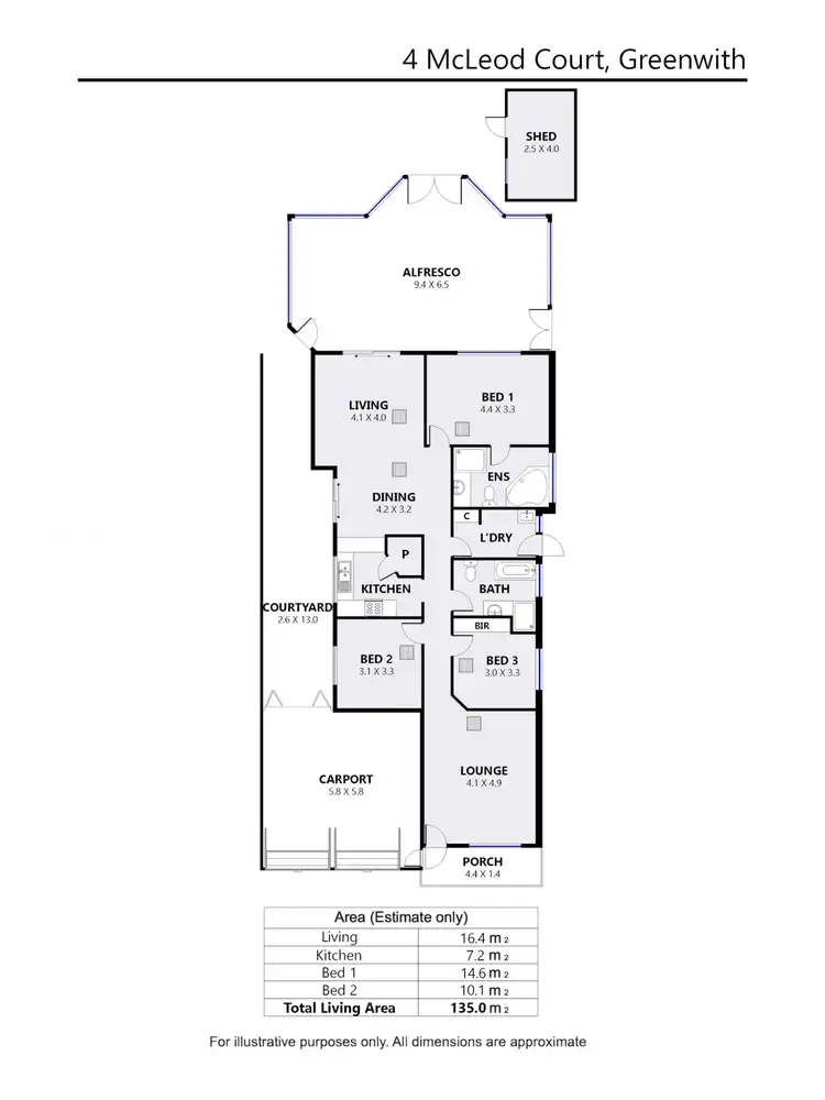 Floorplan of Homely house listing, 4 McLeod Court, Greenwith SA 5125