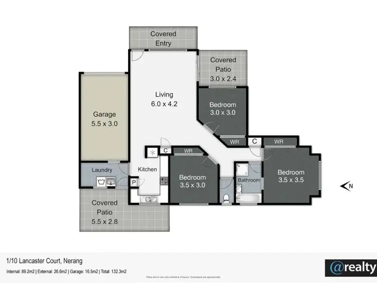 Floorplan of Homely villa listing, 1/10 Lancaster Court, Nerang QLD 4211