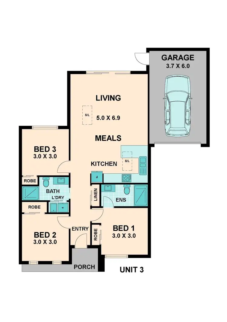 Floorplan of Homely unit listing, 3/141 Dudley Street, Wallan VIC 3756