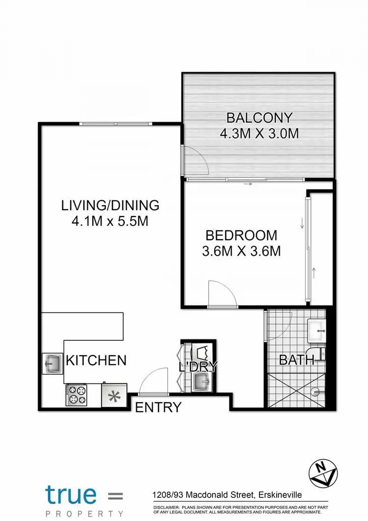 Floorplan of Homely apartment listing, 1208/93 MacDonald Street, Erskineville NSW 2043