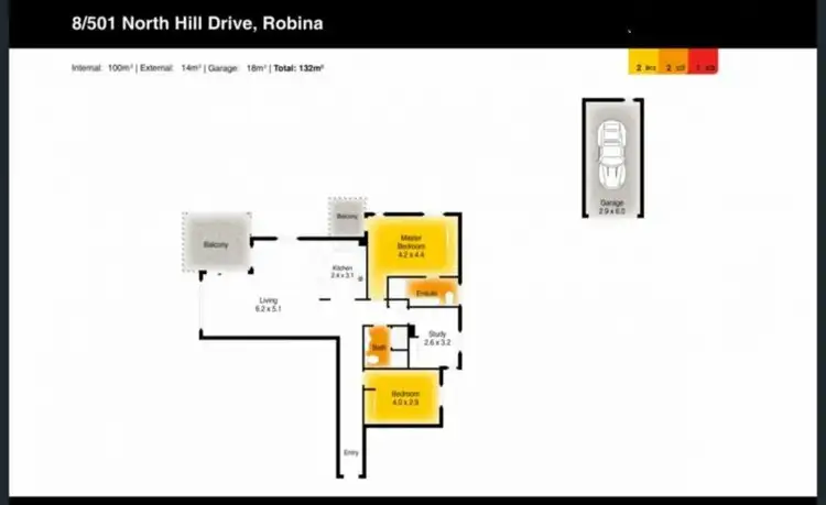 Floorplan of Homely apartment listing, 8/501 North Hill Drive, Robina QLD 4226