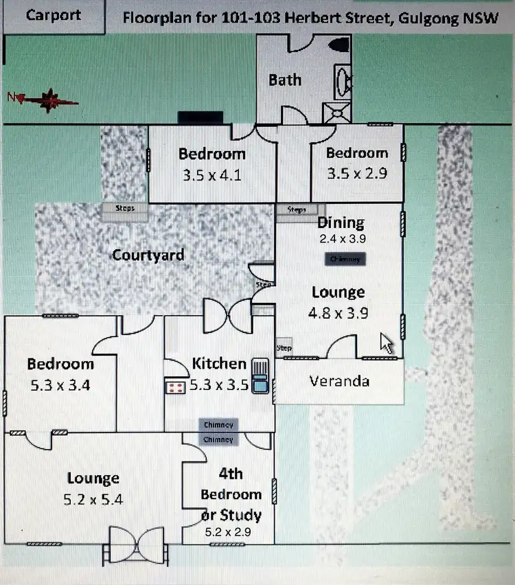 Floorplan of Homely house listing, 101-103 Herbert Street, Gulgong NSW 2852