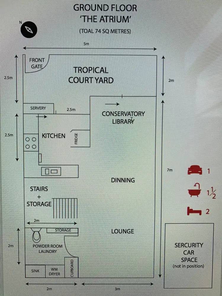 Floorplan of Homely townhouse listing, C5/85-87 Haines St, North Melbourne VIC 3051