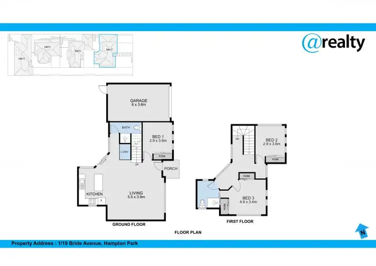 Floorplan of Homely townhouse listing, 1/19 Bride Avenue, Hampton Park VIC 3976