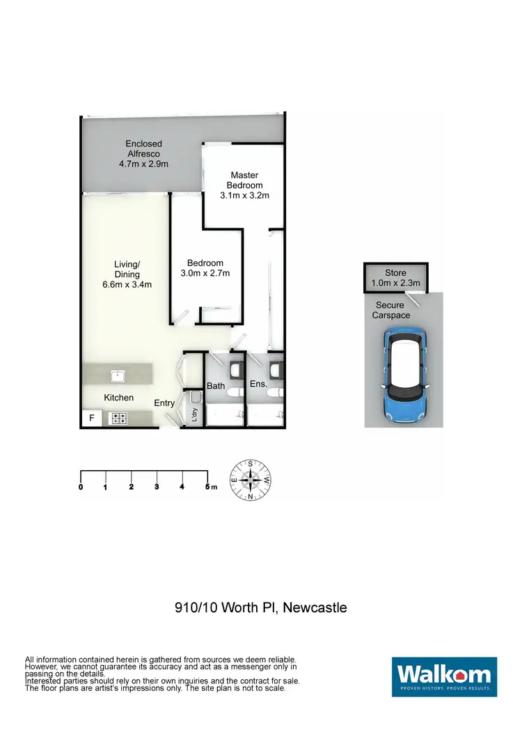 Floorplan of Homely unit listing, 910/10 Worth Place, Newcastle NSW 2300