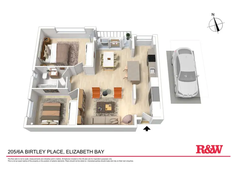 Floorplan of Homely apartment listing, 205/6A Birtley Place, Elizabeth Bay NSW 2011