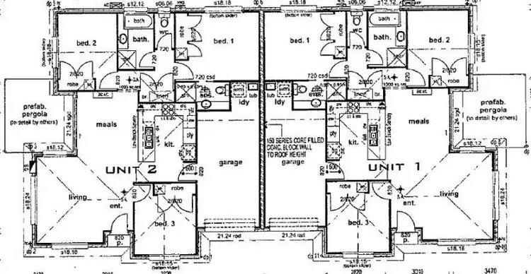 Floorplan of Homely semi-detached listing, 1 & 2/12 Lewis St, Chinchilla QLD 4413