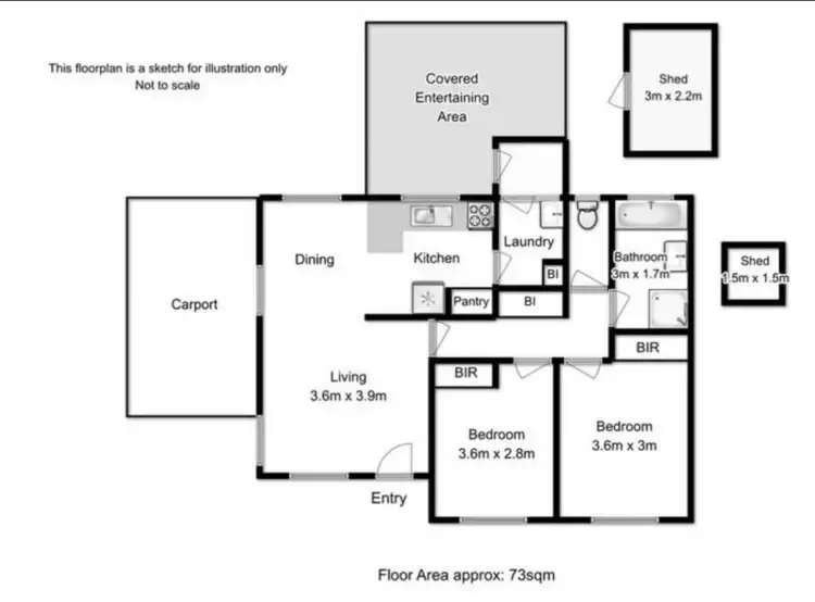 Floorplan of Homely unit listing, 2/5 Hoffman Street, Midway Point TAS 7171