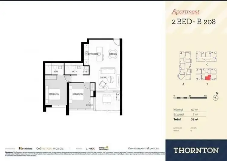 Floorplan of Homely apartment listing, 208/81B Lord Sheffield Circuit, Penrith NSW 2750