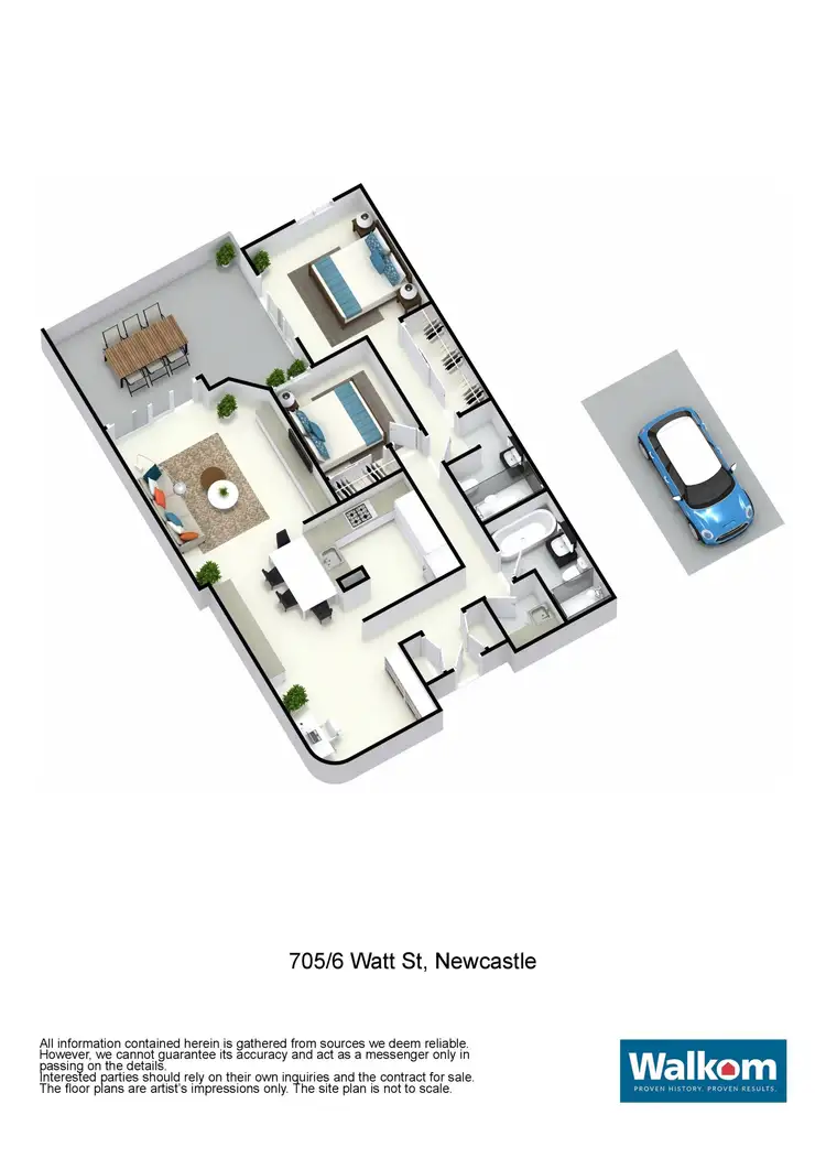 Floorplan of Homely apartment listing, 705/6 Watt Street, Newcastle NSW 2300