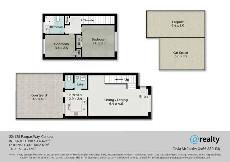 Floorplan of Homely townhouse listing, 22/125 Pappas Way, Carrara QLD 4211