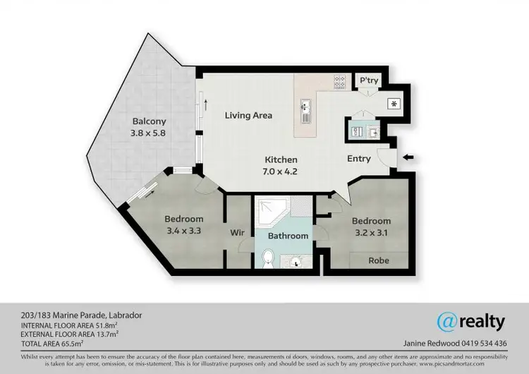 Floorplan of Homely unit listing, 203/182-192 Marine Parade, Labrador QLD 4215