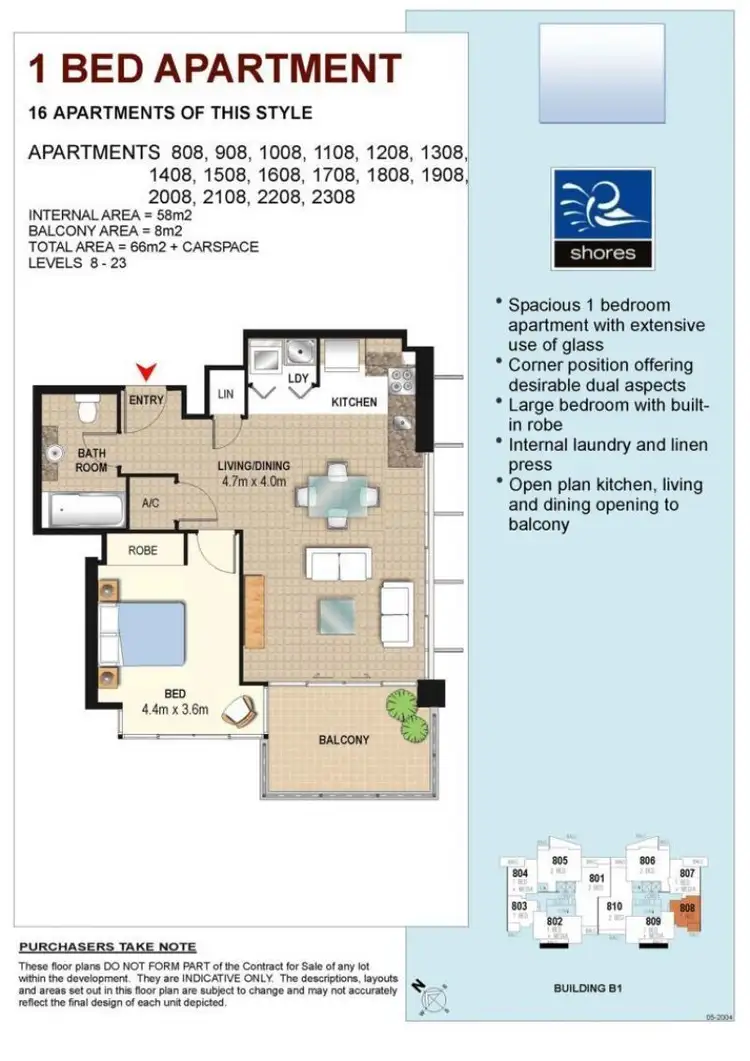 Floorplan of Homely apartment listing, 2308/1 Como Crescent, Southport QLD 4215