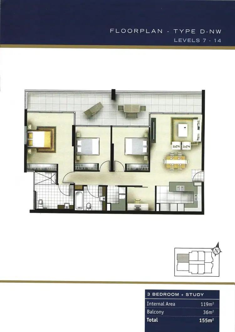 Floorplan of Homely apartment listing, 802/34 Scarborough Street, Southport QLD 4215