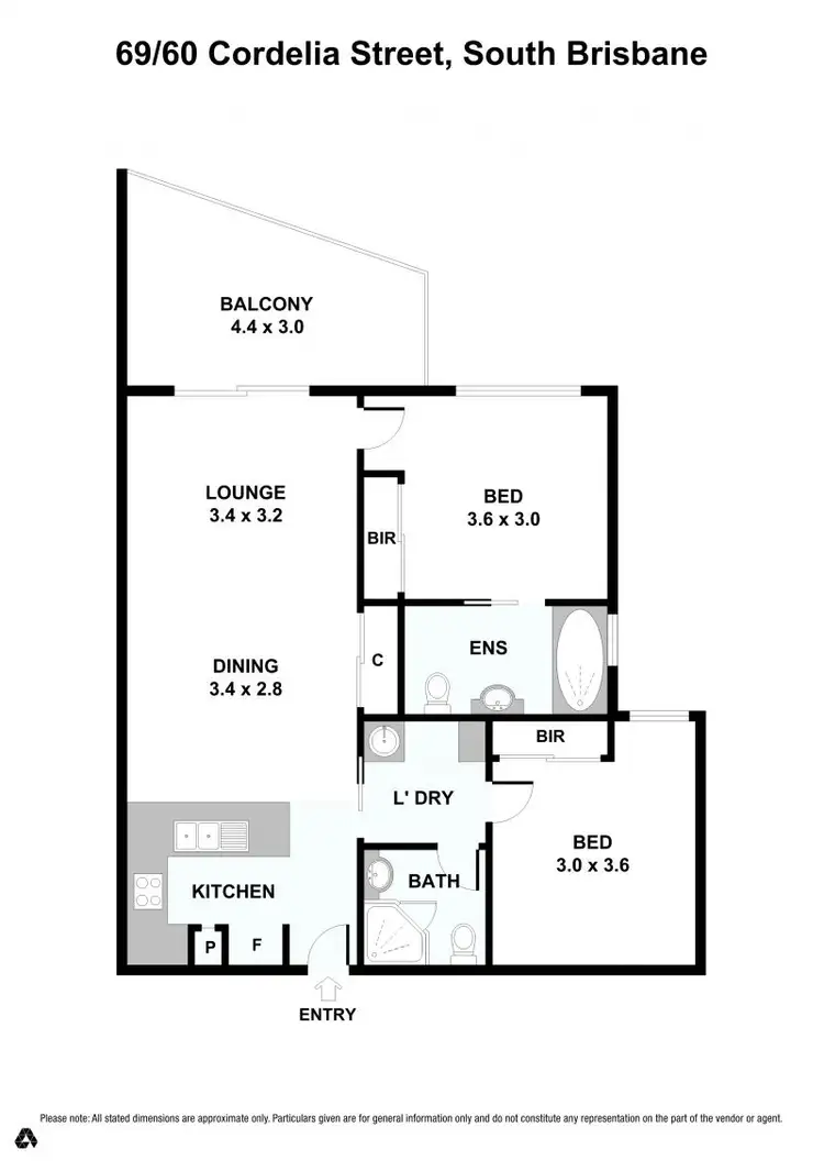 Floorplan of Homely apartment listing, 69/62 Cordelia Street, South Brisbane QLD 4101