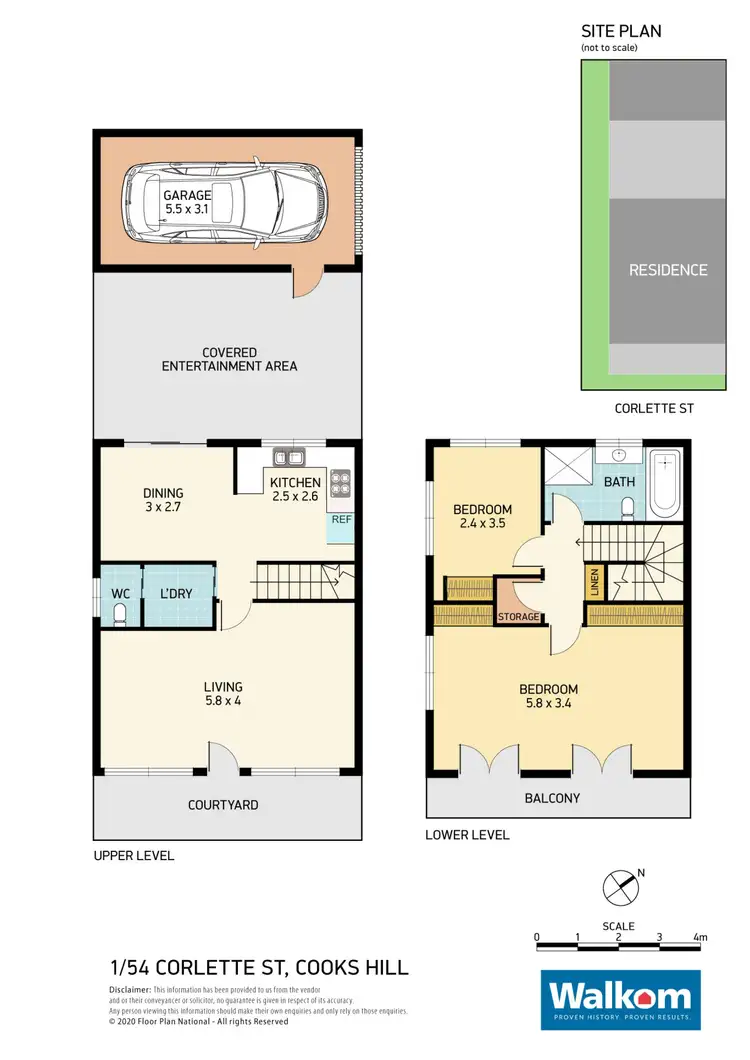 Floorplan of Homely townhouse listing, 1/54 Corlette Street, Cooks Hill NSW 2300