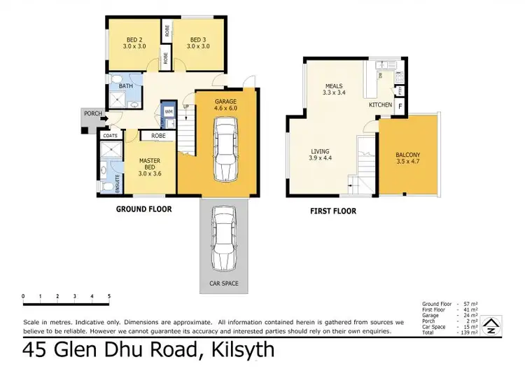 Floorplan of Homely townhouse listing, 45 Glen Dhu Road, Kilsyth VIC 3137