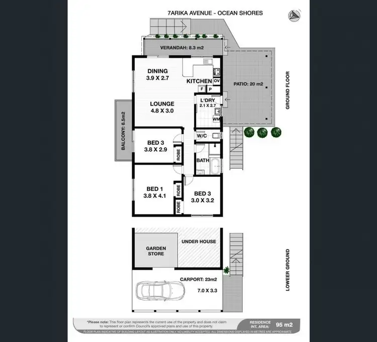Floorplan of Homely house listing, 7 Arika Avenue, Ocean Shores NSW 2483