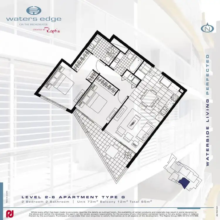 Floorplan of Homely apartment listing, 1407/438 Marine Parade, Biggera Waters QLD 4216
