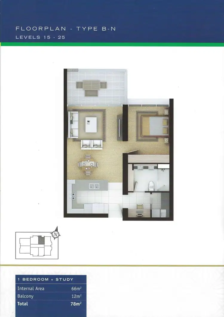 Floorplan of Homely apartment listing, 1508/34 Scarborough Street, Southport QLD 4215