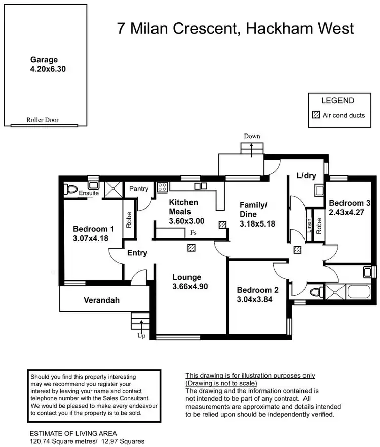 Floorplan of Homely house listing, 7 Milan Crescent, Hackham West SA 5163
