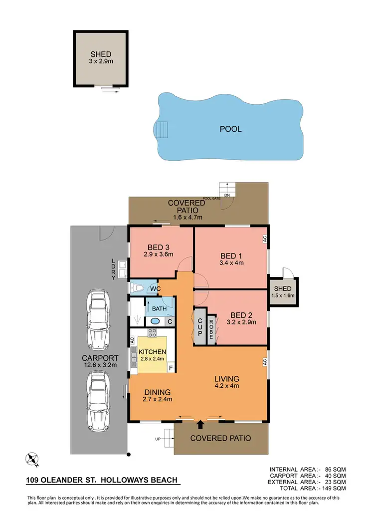 Floorplan of Homely house listing, 109 Oleander Street, Holloways Beach QLD 4878