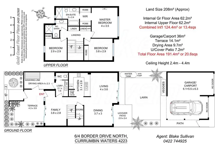 Floorplan of Homely townhouse listing, 6/4 Border Drive North, Currumbin Waters QLD 4223