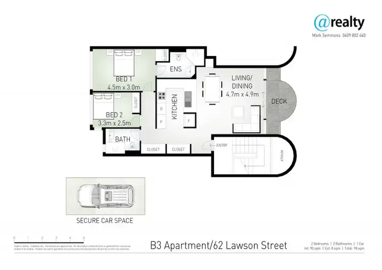 Floorplan of Homely apartment listing, B3/62 Lawson Street, Byron Bay NSW 2481