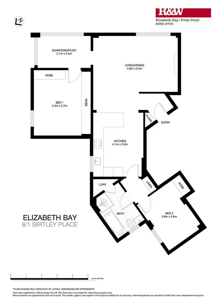 Floorplan of Homely apartment listing, 8/1 Birtley Place, Elizabeth Bay NSW 2011