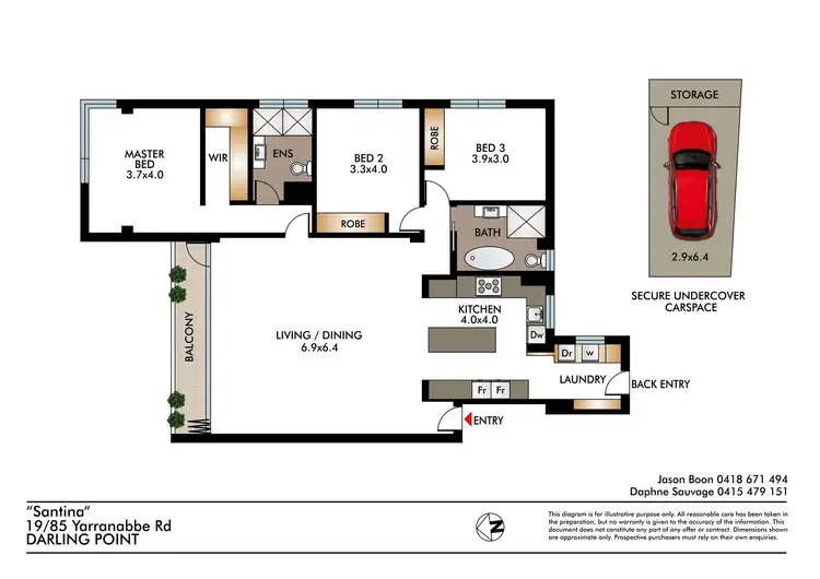 Floorplan of Homely apartment listing, 19/85 Yarranabbe Road, Darling Point NSW 2027