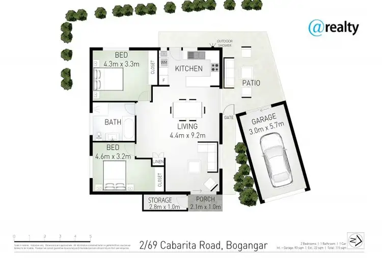 Floorplan of Homely semi-detached listing, 2/69 Cabarita Road, Bogangar NSW 2488