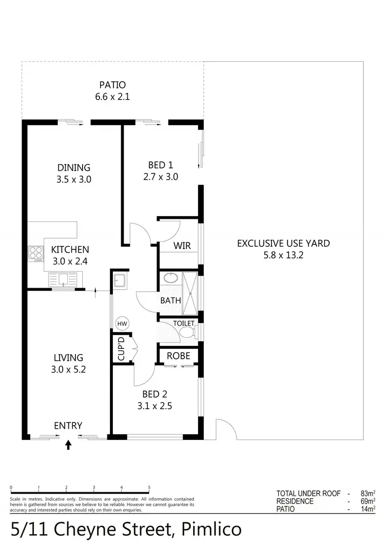 Floorplan of Homely unit listing, 5/11 Cheyne Street, Pimlico QLD 4812