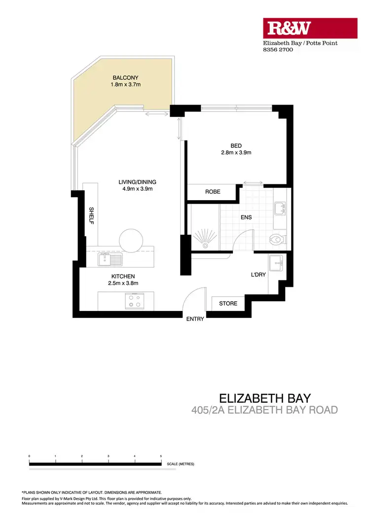 Floorplan of Homely apartment listing, 405/2a Elizabeth Bay Road, Elizabeth Bay NSW 2011