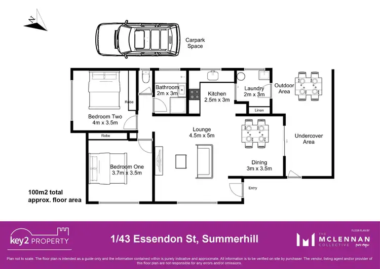 Floorplan of Homely unit listing, 1/43 Essendon Street, Summerhill TAS 7250