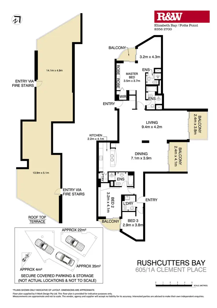 Floorplan of Homely apartment listing, 605/1A Clement Place, Rushcutters Bay NSW 2011