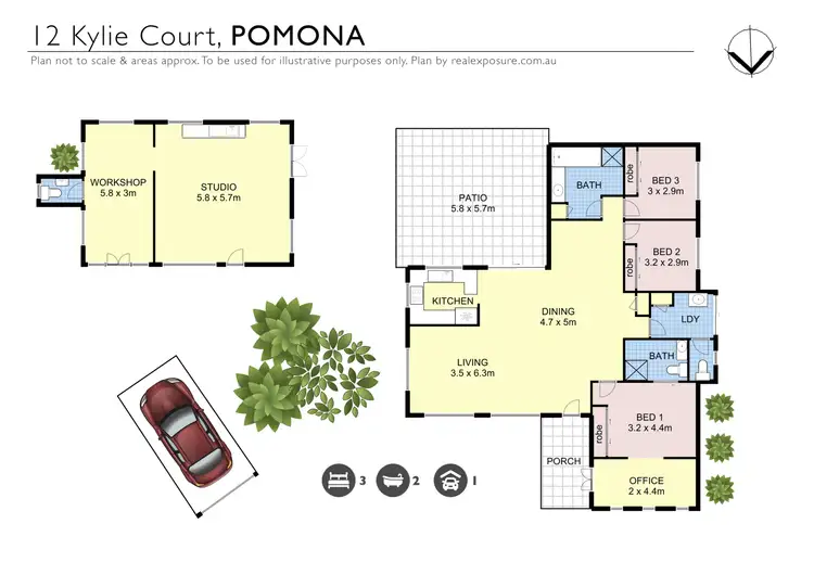 Floorplan of Homely house listing, 12 Kylie Court, Pomona QLD 4568