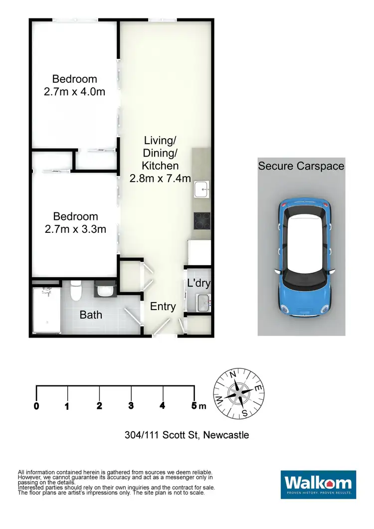 Floorplan of Homely apartment listing, 304/111 Scott Street, Newcastle NSW 2300